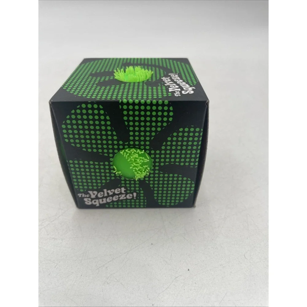 Green NeeDoh Fuzz Ball Nee Doh Squish Stress Ball Velvet Squeeze NEW IN BOX